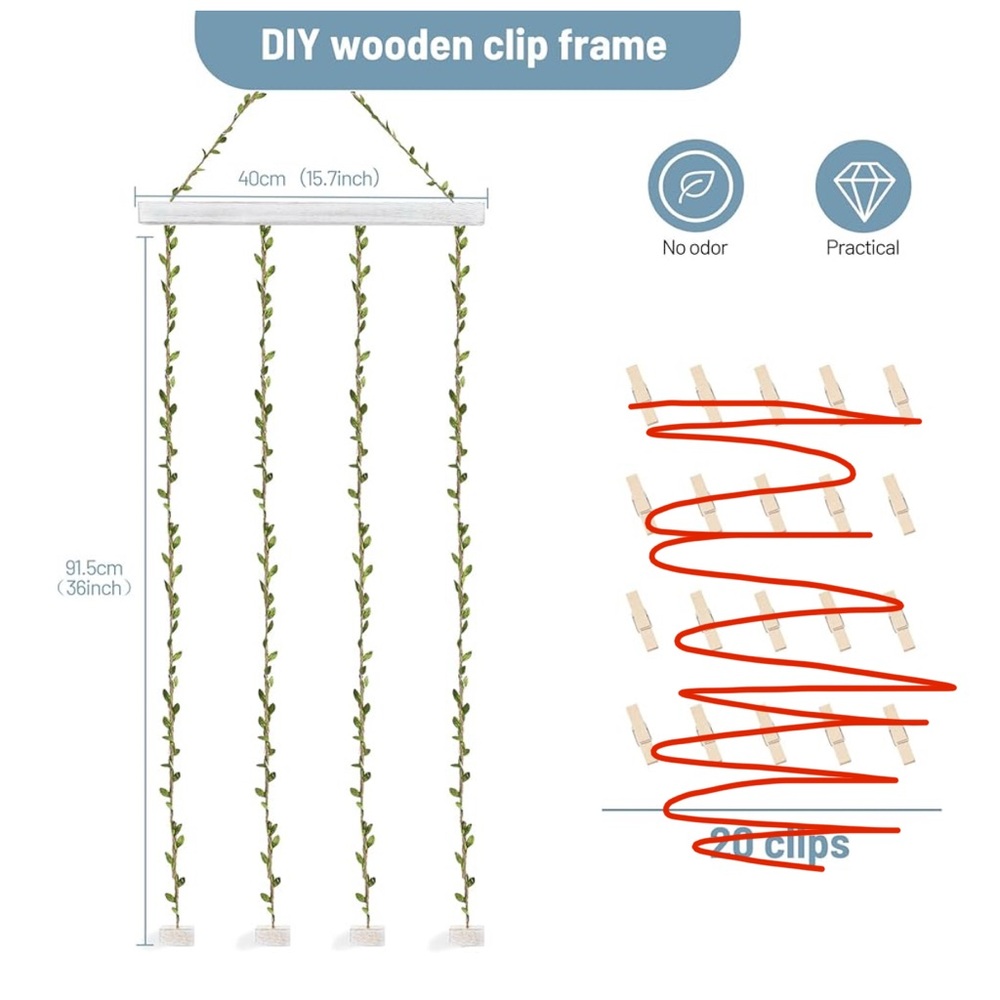 Greenery Hanging Clip Garland